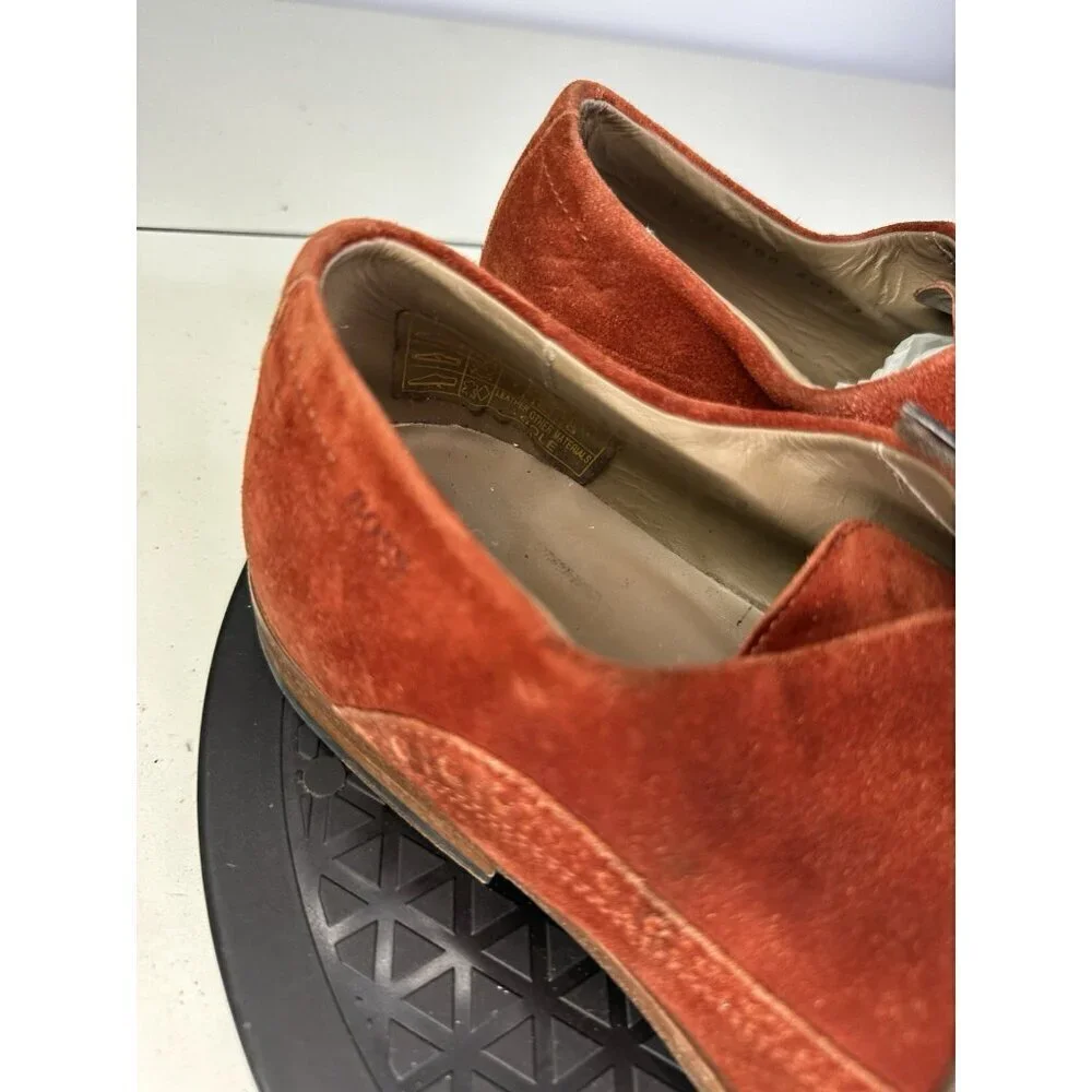 Hugo Boss Oxford Derby Wingtip Suede Shoe Size 7 Orange